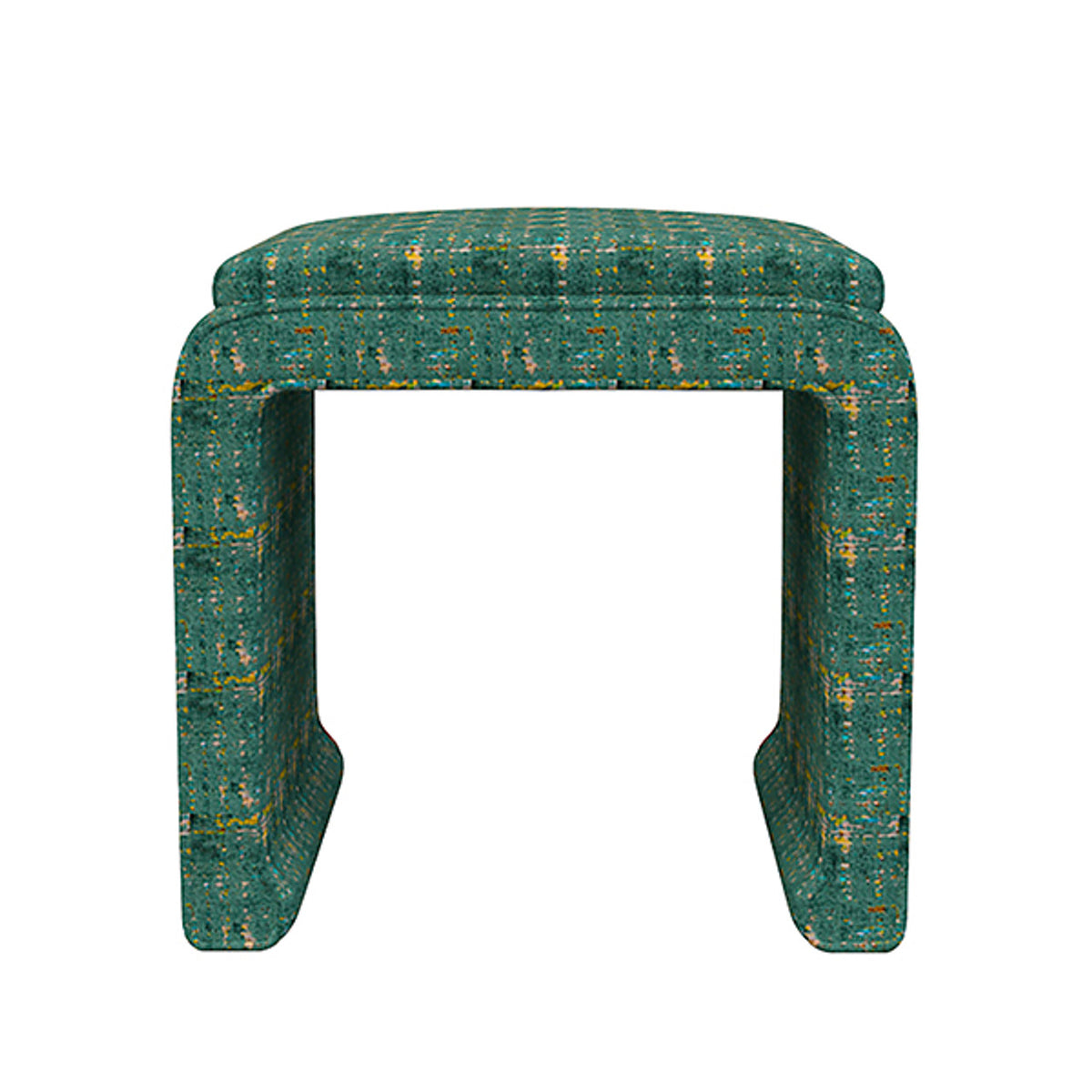 Malia Classic/Modern Windsor Green Custom Upholstered Ottoman