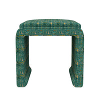 Malia Classic/Modern Windsor Green Custom Upholstered Ottoman