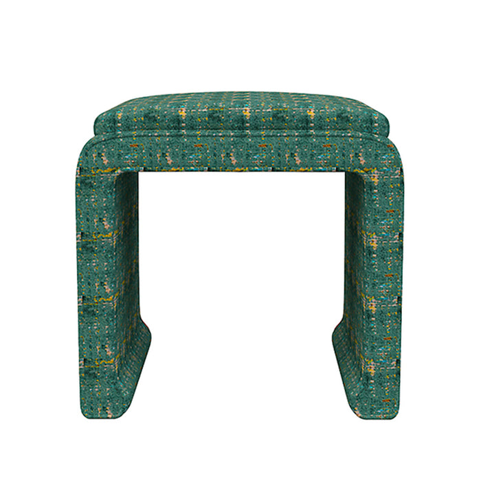 Malia Classic/Modern Windsor Green Custom Upholstered Ottoman