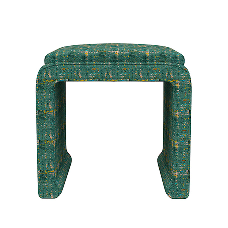 Malia Classic/Modern Windsor Green Custom Upholstered Ottoman