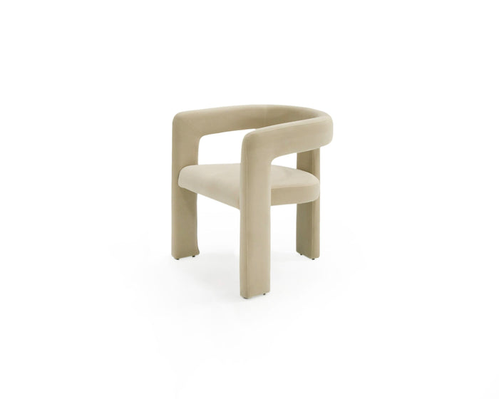 Ferah Modern Beige Fabric Dining Chair