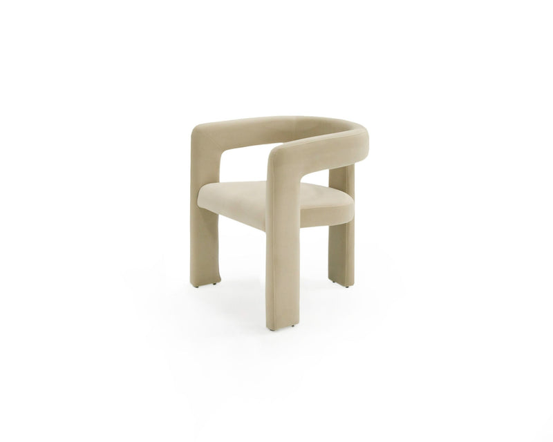 Ferah Modern Beige Fabric Dining Chair