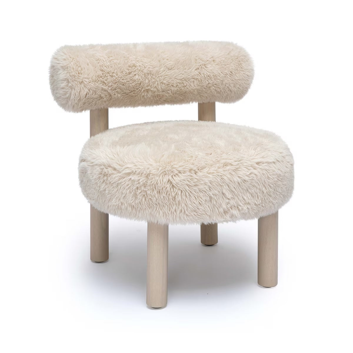 Carmel Natural Vegan Shearling Accent Chair