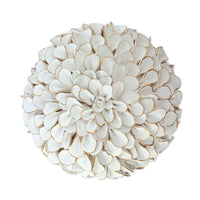 White & Gold Pom Pom Flower Wall Art (2 Sizes Available)