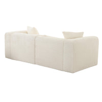 Telav 86” Fluffy Oversized Cream Performance Corduroy Modular Loveseat