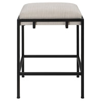 Tesley White & Matte Black Counter Stool