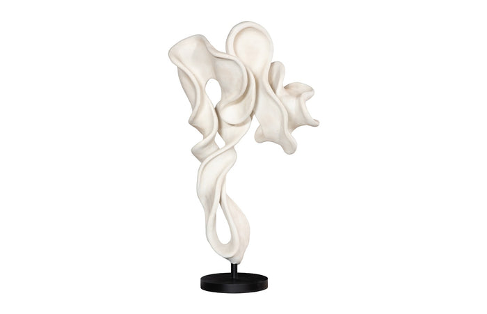 Dancing Ribbon in Faux Bleached Cast Stone Sculpture