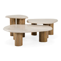 Chicago Modern Marble & Mango Wood Nesting Table Set