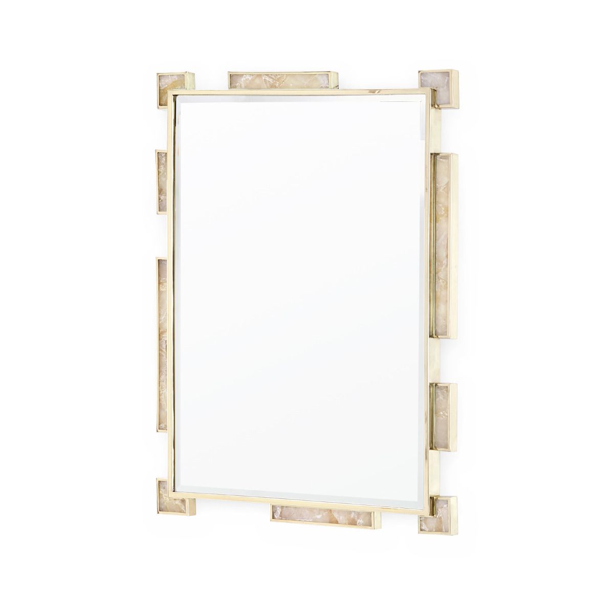 Richelle Rock Large Crystal & Polished Brass Mirror