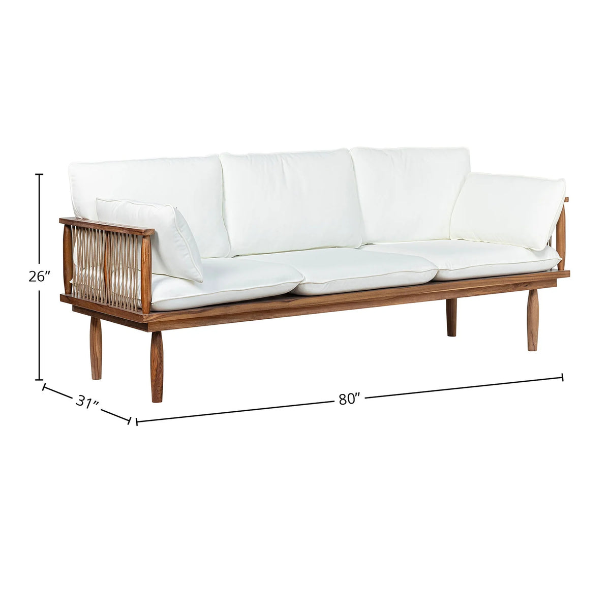 Amellia 80" Outdoor Teak Sofa