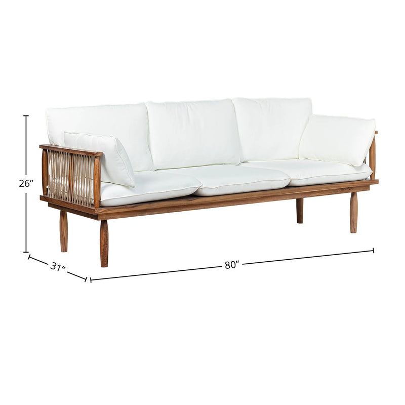 Amellia 80" Outdoor Teak Sofa