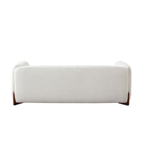 Ariah 89" Elite Ivory Fabric w/ Wood Legs Sofa