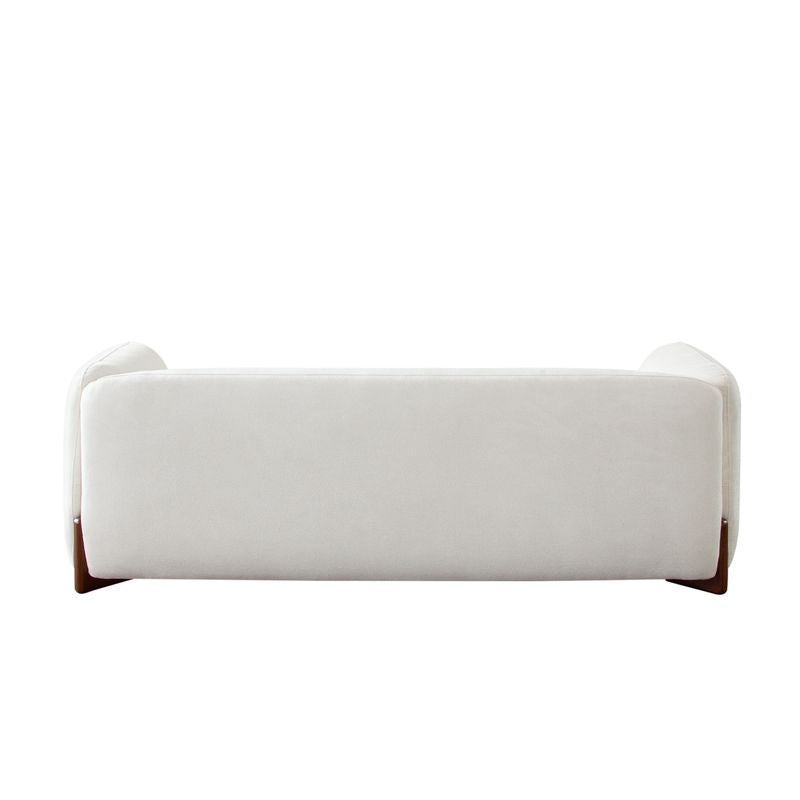 Ariah 89" Elite Ivory Fabric w/ Wood Legs Sofa