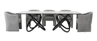 Caroline Modern Glass & Black Ash Dining Table