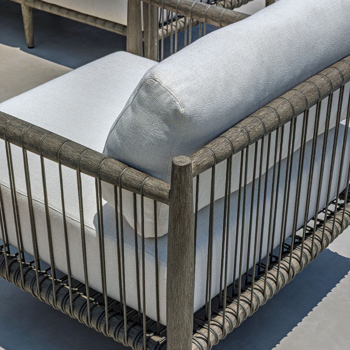 Clara White & Grey Outdoor Lounge Chair