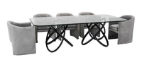 Caroline Modern Glass & Black Ash Dining Table