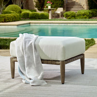 Clara 26" White & Grey Outdoor Ottoman
