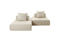 Montrose Beige Fabric Armless Modular Sectional Sofa