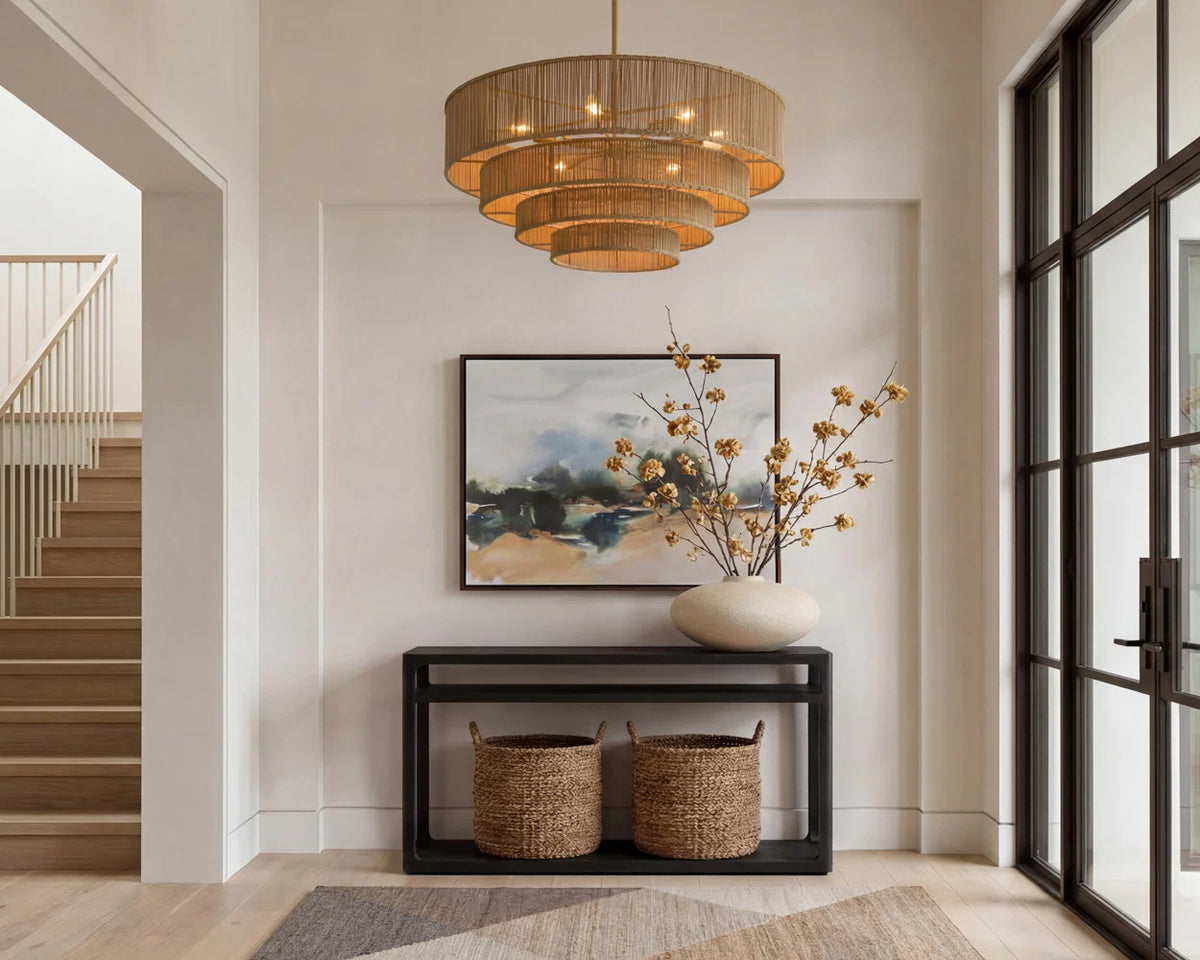 Lumina Natural Jute & Antique Brass Chandelier