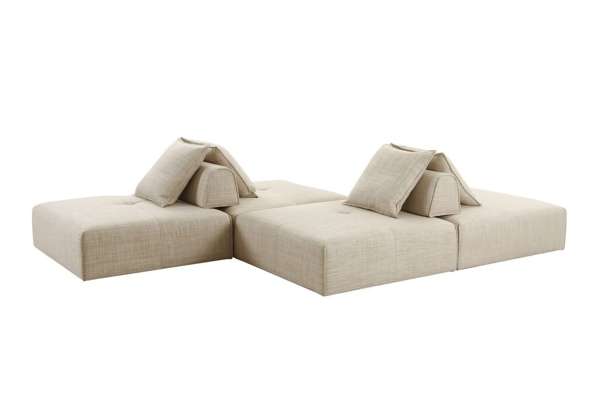 Eliza Modern Modular Beige Armless Seat