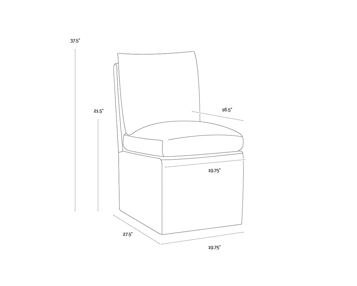 Glenrose Linen Wheeled Dining Chair