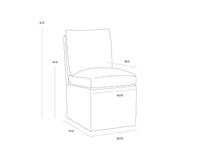 Glenrose Linen Wheeled Dining Chair