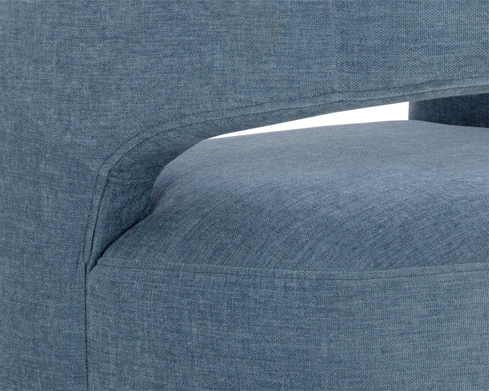 Lloret Iceberg Blue Upholstered Wheeled Dining Armchair
