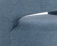 Lloret Iceberg Blue Upholstered Wheeled Dining Armchair