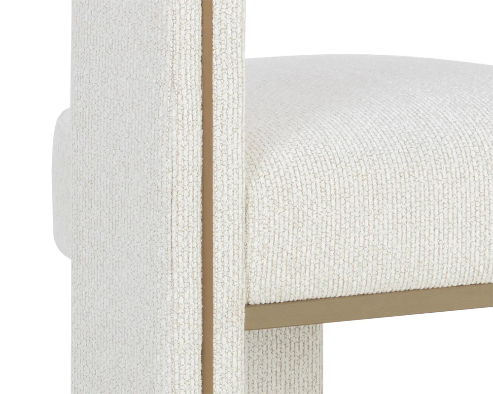 Adamina Light Barley Performance Fabric & Gold Counter Stool