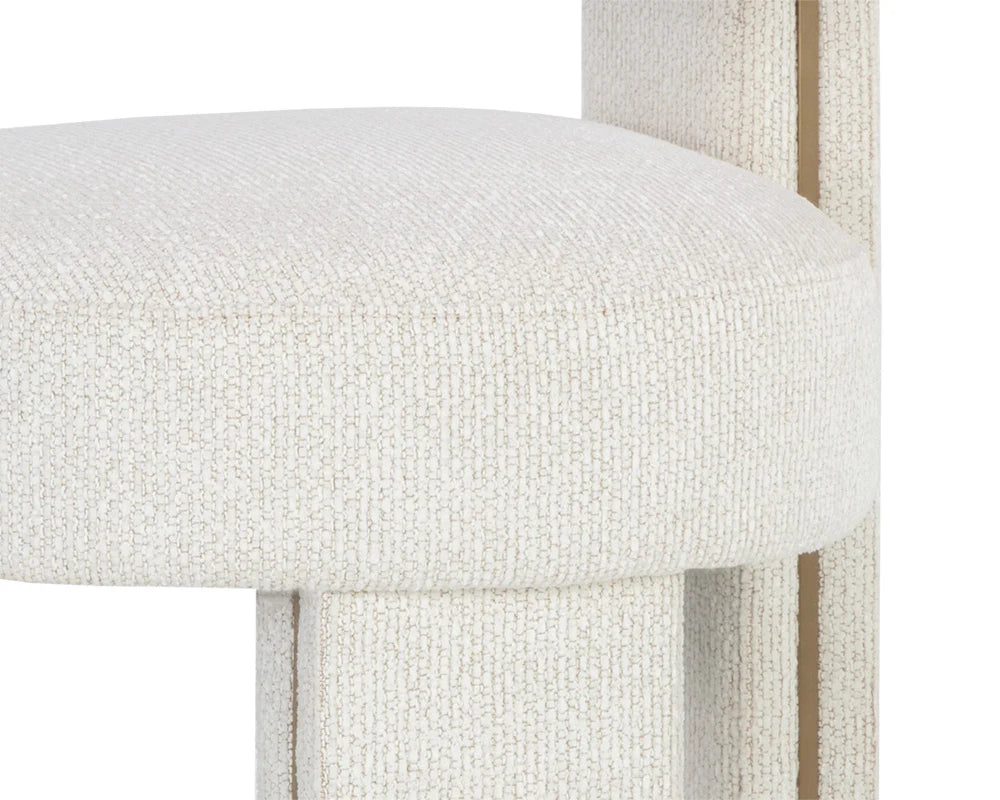 Adamina Light Barley Performance Fabric & Gold Counter Stool