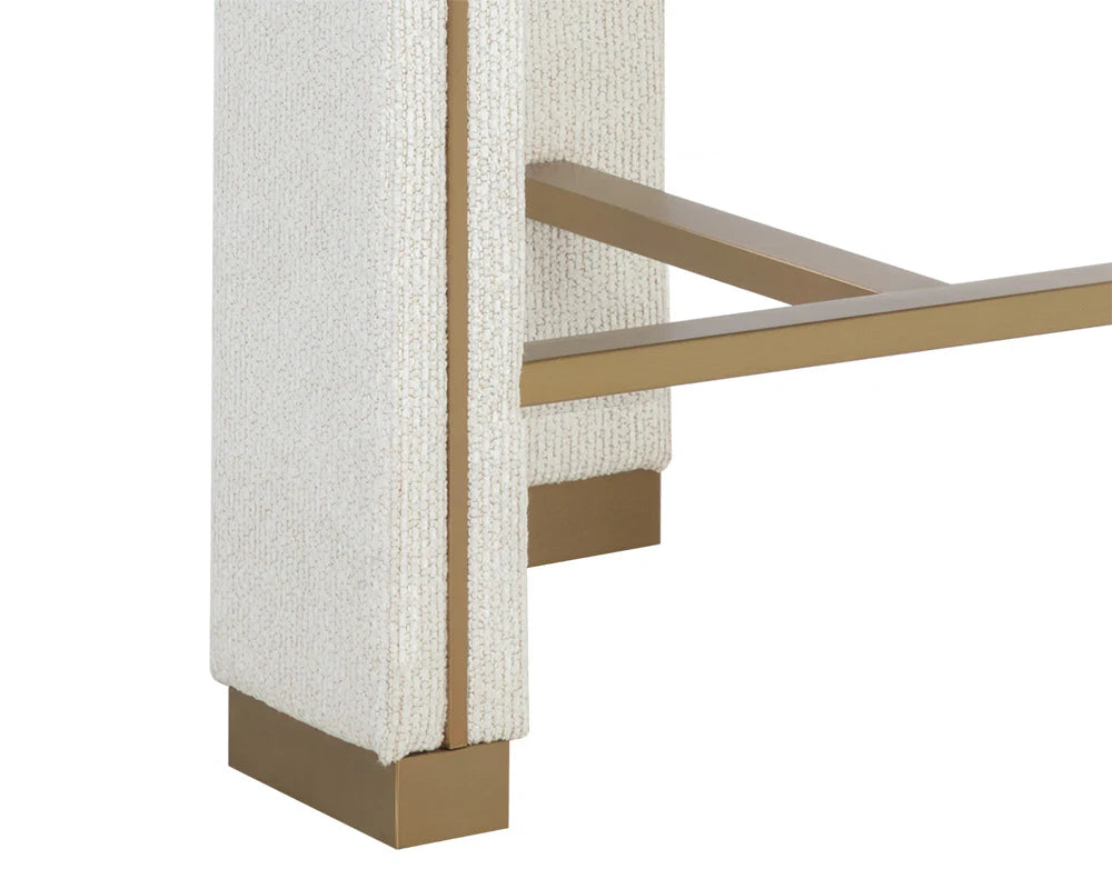 Adamina Light Barley Performance Fabric & Gold Counter Stool