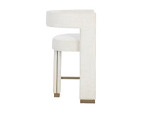 Adamina Light Barley Performance Fabric & Gold Counter Stool