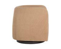 Emilie Caramel Nubuck Leather Swivel Accent Chair