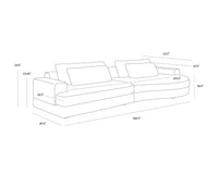 Baela 145" Cream Curved Sofa