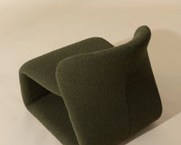 Sophiene Olive Green Bouclé & Gold Accent Chair
