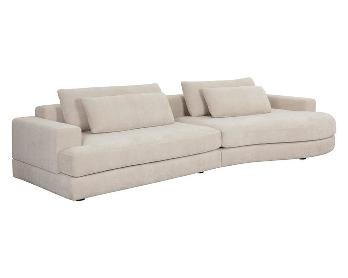 Baela 145" Cream Curved Sofa