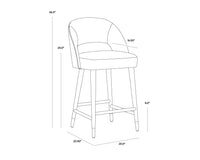 Monae Cream Faux Leather & Performance Fabric Counter Stool