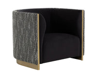 Larron Black Fabric & Brushed Gold Accent Chair