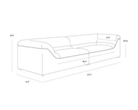 Gladys 127.5" Dove Cream Curved Sofa