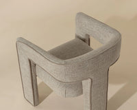 Krasner Sand Fabric & Mocha Piping Dining Armchair