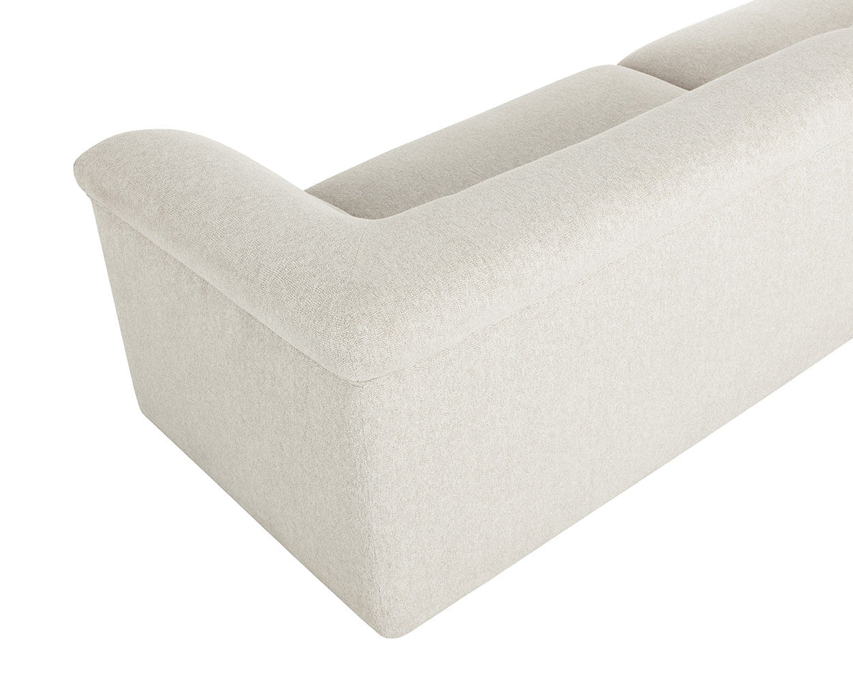 Gladys 127.5" Dove Cream Curved Sofa