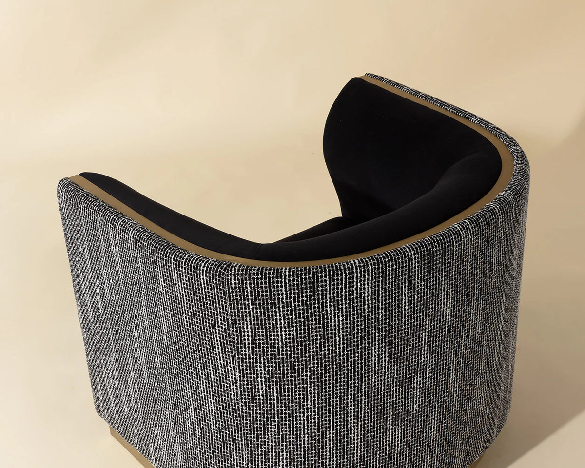 Larron Black Fabric & Brushed Gold Accent Chair