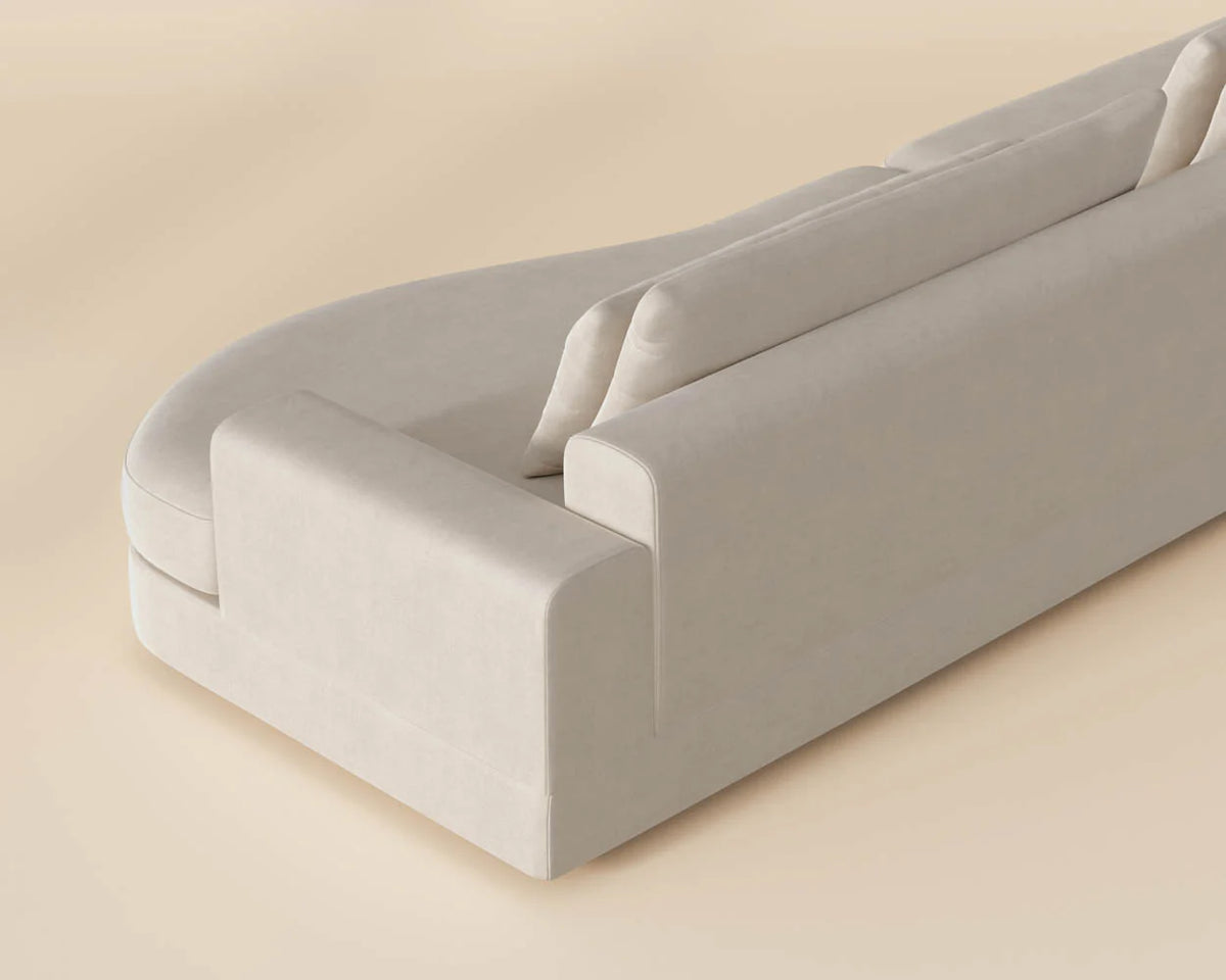 Baela 145" Cream Curved Sofa