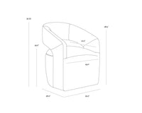 Lloret Iceberg Blue Upholstered Wheeled Dining Armchair