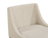 Dionne Oatmeal Fabric & Antique Brass Counter Stool