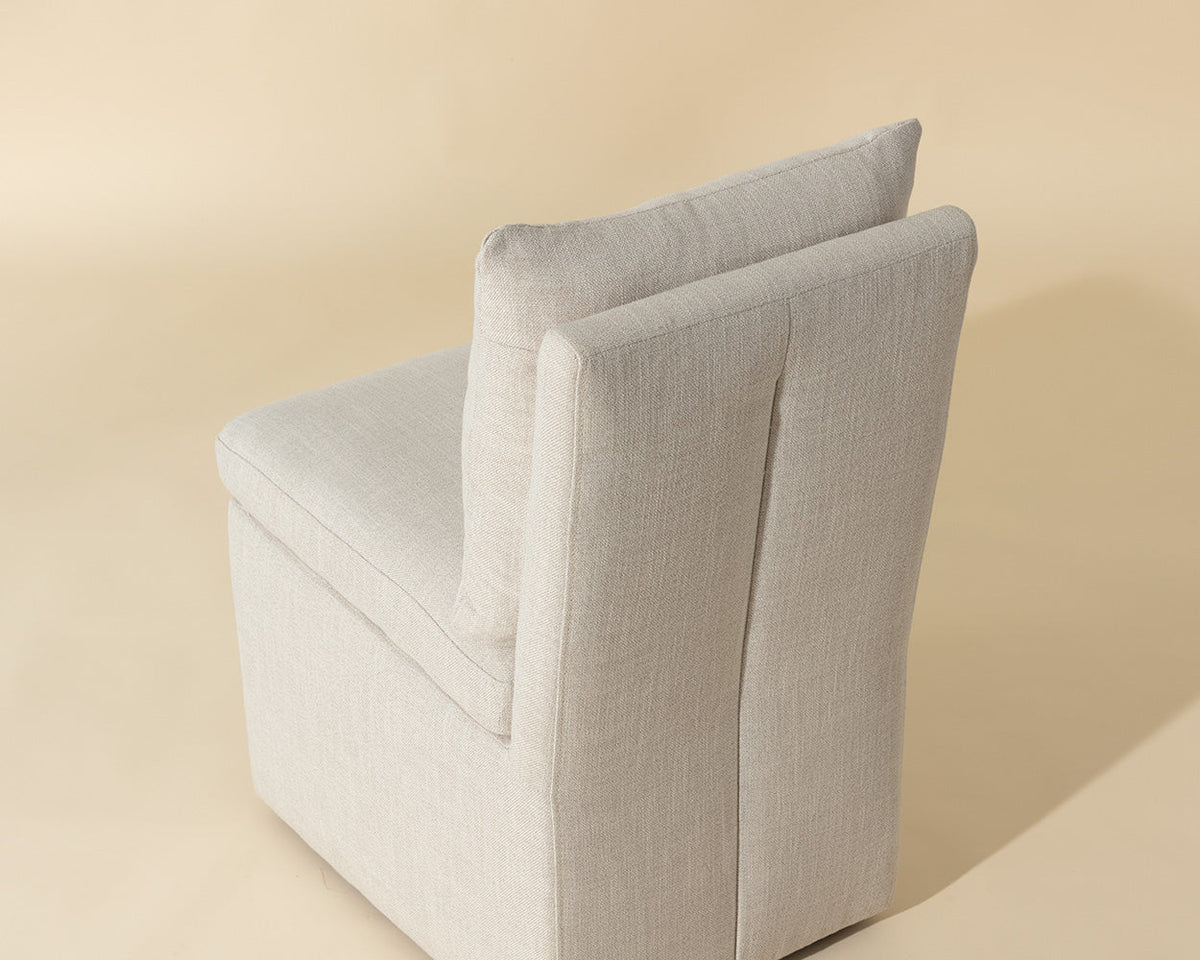 Glenrose Linen Wheeled Dining Chair