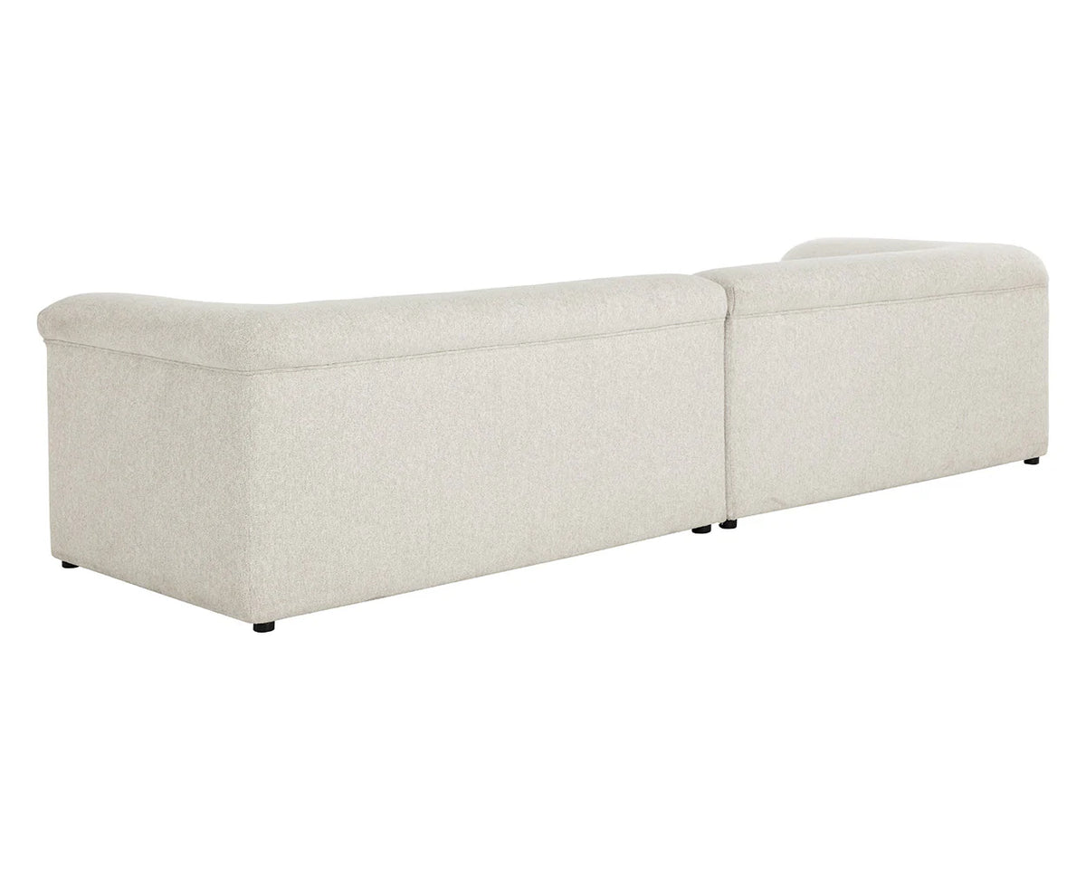 Gladys 127.5" Dove Cream Curved Sofa