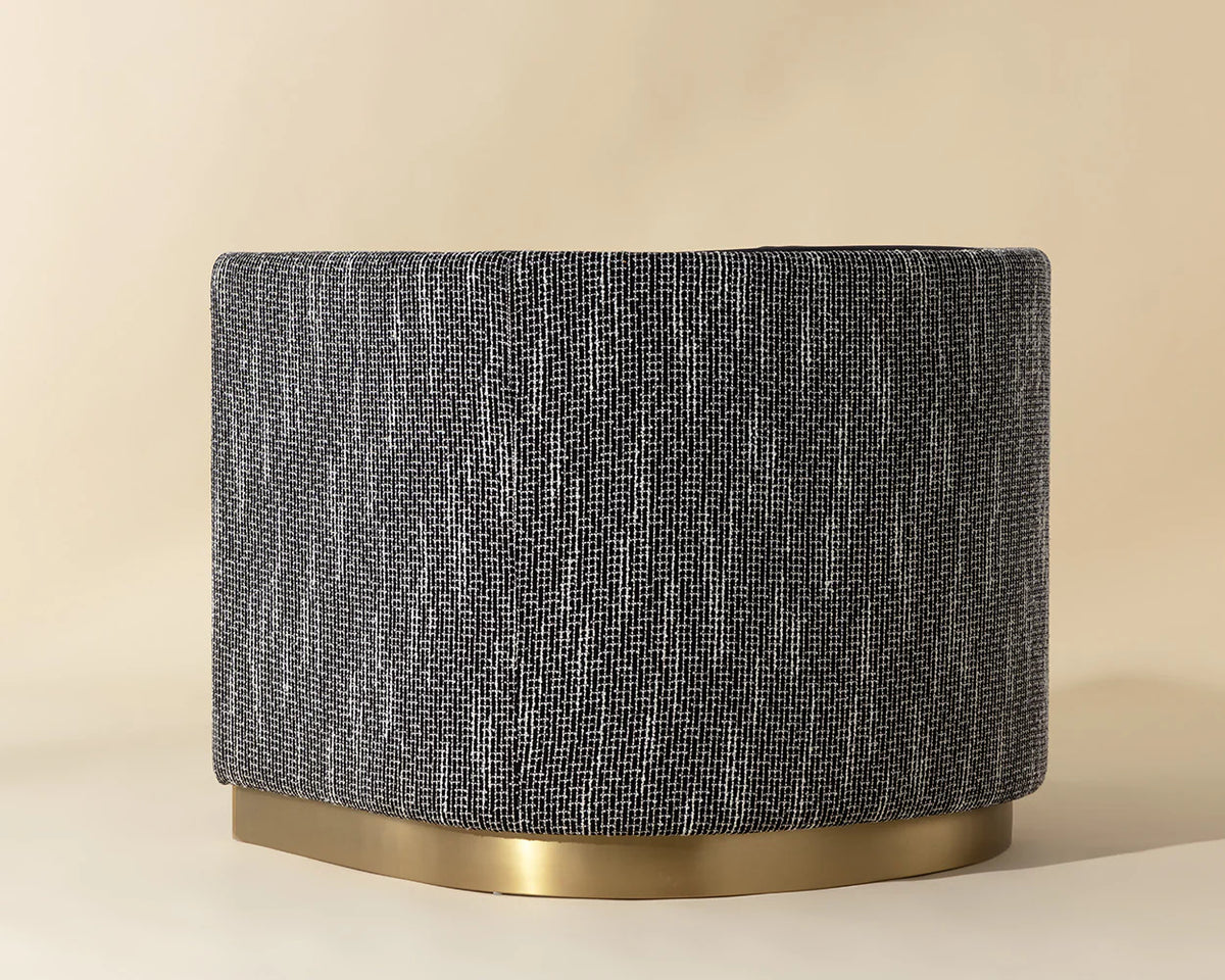 Larron Black Fabric & Brushed Gold Accent Chair
