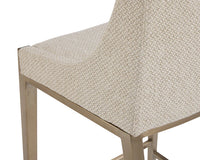 Dionne Oatmeal Fabric & Antique Brass Counter Stool