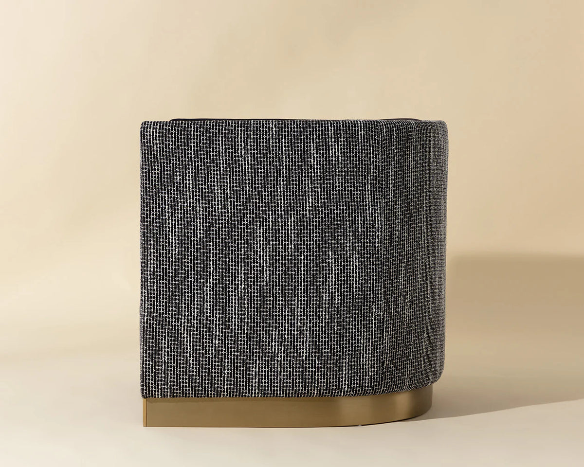 Larron Black Fabric & Brushed Gold Accent Chair